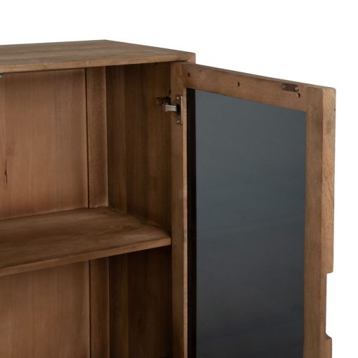Armário BURNIE Preto Natural Cristal Madeira de mangueira 107 x 40,5 x 142 cm - Image 6