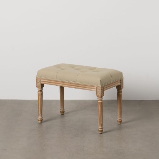 Banqueta Bege Madeira da borracha 65 x 41 x 48 cm - Image 2