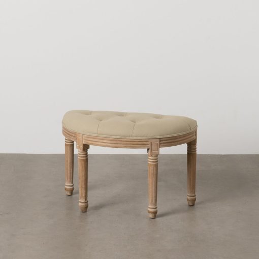 Banqueta Bege Madeira da borracha 70 x 36 x 48 cm - Image 2