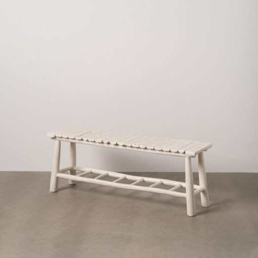 Banqueta Branco Teca 120 x 30 x 45 cm - Image 2