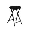 Banqueta Preto Poliuretano PVC Ferro 30 x 30 x 45 cm