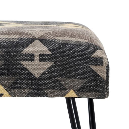 Banqueta Preto Taupe Ferro Esponja 120 x 41,5 x 48 cm - Image 4