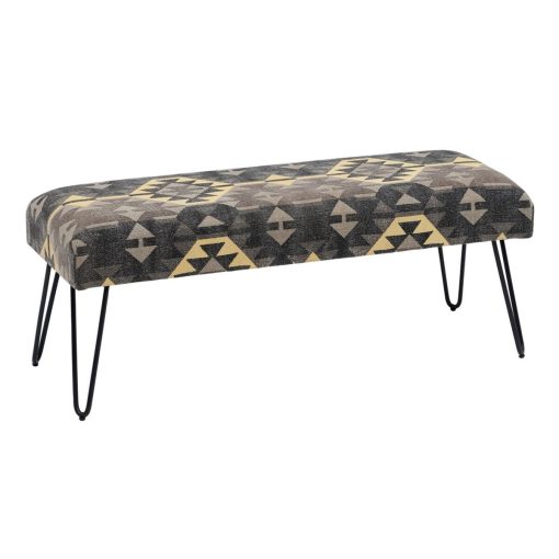Banqueta Preto Taupe Ferro Esponja 120 x 41