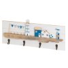 Bengaleiro de parede Branco Natural Metal Ferro Madeira MDF 40 x 4 x 18 cm