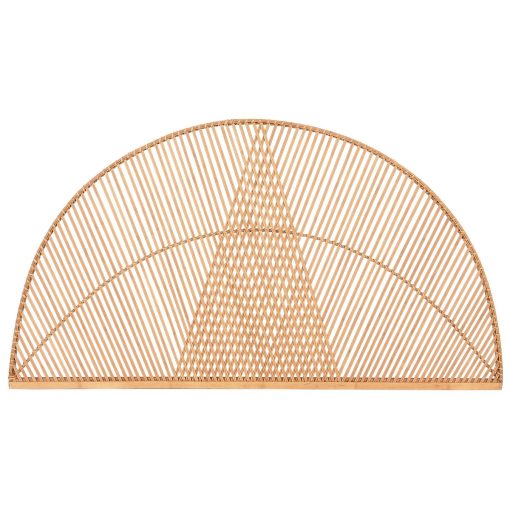 Cabeceira de Cama Marrom claro Bambu Fibra 150 x 2 x 80 cm