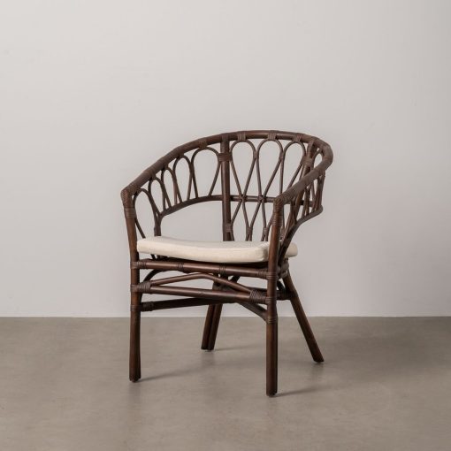 Cadeira de Sala de Jantar Branco Castanho Rotim 58 x 59 x 78 cm - Image 2