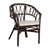 Cadeira de Sala de Jantar Branco Castanho Rotim 58 x 59 x 78 cm