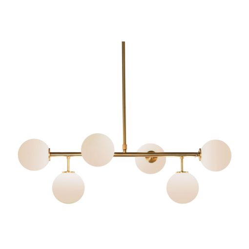 Candeeiro de teto 83 x 36 x 36 cm Cristal Dourado Metal Branco