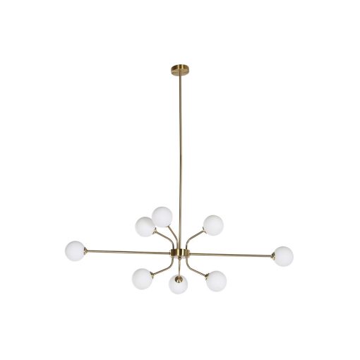 Candeeiro de teto Branco Dourado Metal Cristal 9 W 110 x 38 x 38 cm - Image 3