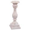 Candelabro Branco Resina Natal 10 x 10 x 29 cm