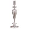 Candelabro Prateado Cristal Natal 9 x 9 x 28 cm