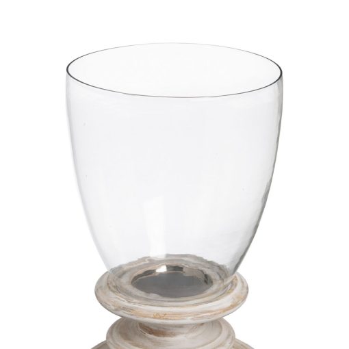Castiçais Branco Madeira Cristal 28 x 28 x 43 cm - Image 3