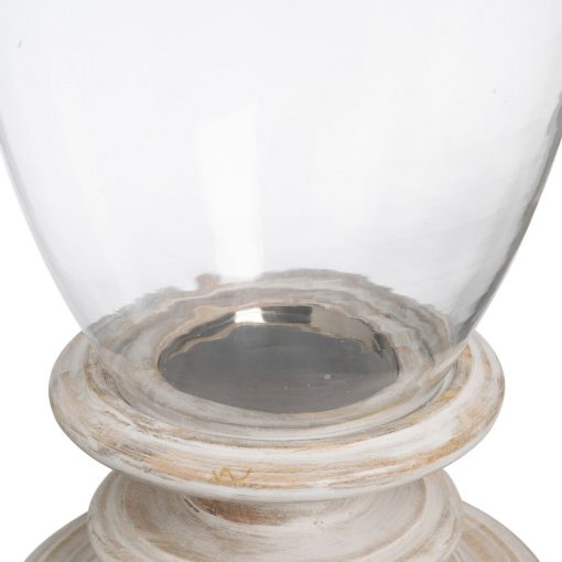 Castiçais Branco Madeira Cristal 28 x 28 x 43 cm - Image 4