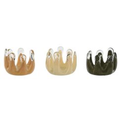 Castiçais Verde Creme Pêssego Cristal 12
