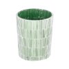 Castiçais Verde Cristal Cimento 10 x 10 x 13 cm