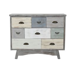Cómoda Cinzento Multicolor Cottage 100 x 40 x 80 cm