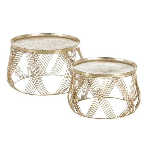 Conjunto de 2 mesas Dourado 56 x 56 x 37 cm (2 Unidades)
