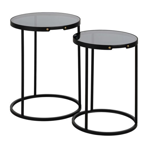 Conjunto de 2 mesas Preto 46 x 46 x 60 cm (2 Unidades)