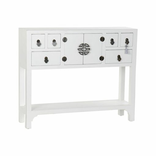 Consola Branco Prata Abeto Madeira MDF (95 x 24 x 79 cm)