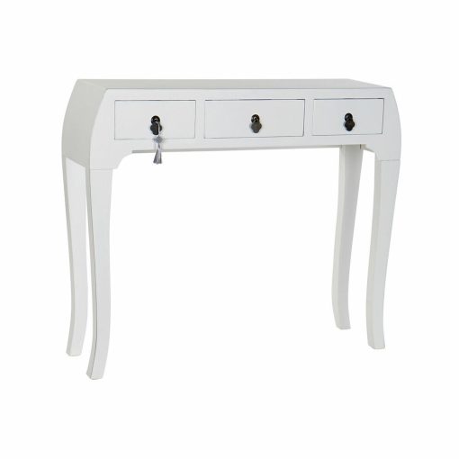 Consola Branco Prata Abeto Madeira MDF (96 x 26 x 80 cm)