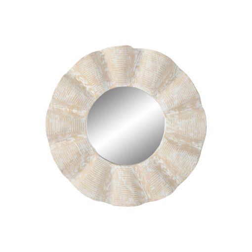 Espelho de parede Branco Decapé Lapidado 76 x 7 x 76 cm