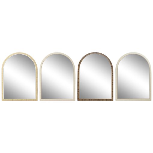 Espelho de parede Castanho Bege Natural Marfim Scandi 55 X 2 X 75 cm (4 Unidades)