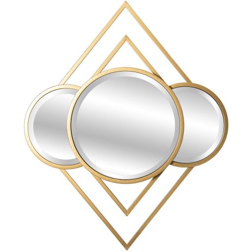 Espelho de parede Dourado Metal Geométrico 80 x 3 x 65 cm