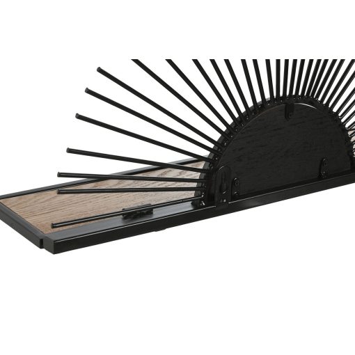 Estantes Preto Natural Metal Madeira MDF 58 x 10,5 x 28 cm De parede - Image 4