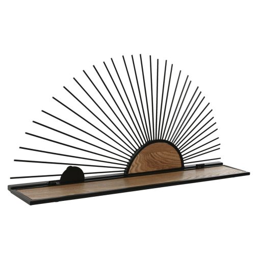 Estantes Preto Natural Metal Madeira MDF 58 x 10