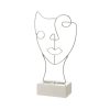 Figura Decorativa Branco Prateado Cerâmica Ferro 18