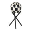 Figura Decorativa Branco Preto Resina Ferro 12 x 12 x 21 cm