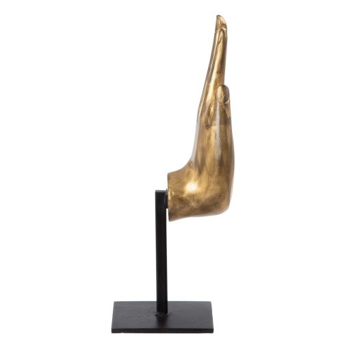 Figura Decorativa Preto Dourado Madeira 10 x 12 x 30 cm - Image 2