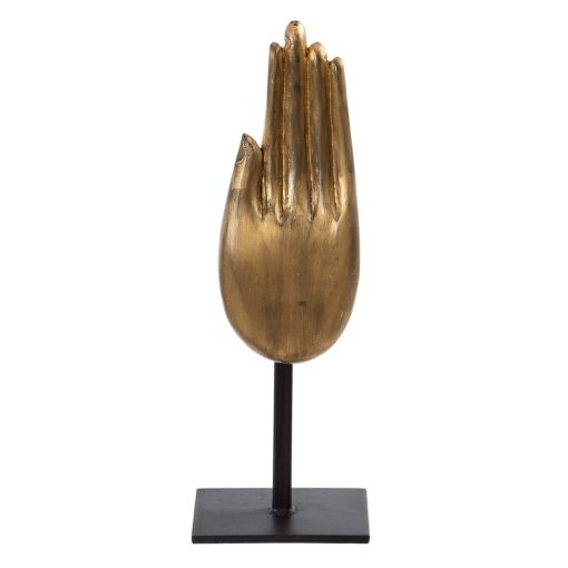 Figura Decorativa Preto Dourado Madeira 10 x 12 x 30 cm - Image 3