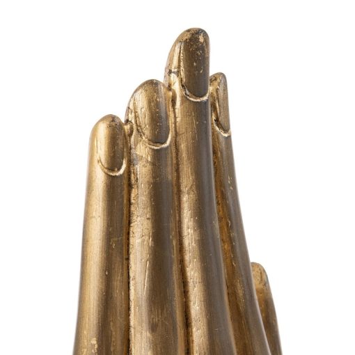 Figura Decorativa Preto Dourado Madeira 10 x 12 x 30 cm - Image 4