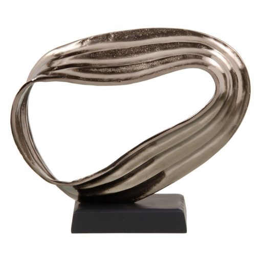 Figura Decorativa Preto Prateado Alumínio 36