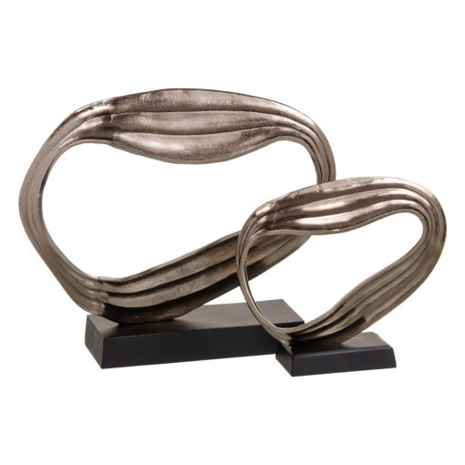 Figura Decorativa Preto Prateado Alumínio 52 x 15 x 46 cm - Image 2