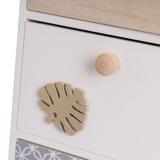 Guarda-Joias LEAVES Branco Cinzento Natural Madeira MDF 17 x 11 x 31 cm - Image 2