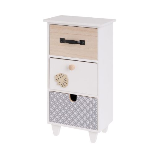 Guarda-Joias LEAVES Branco Cinzento Natural Madeira MDF 17 x 11 x 31 cm