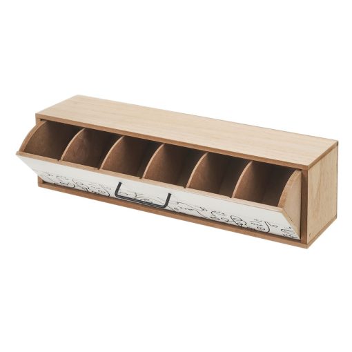Guarda-Joias ONE LINE Branco Preto Natural Madeira MDF 39 x 10 x 11 cm - Image 3