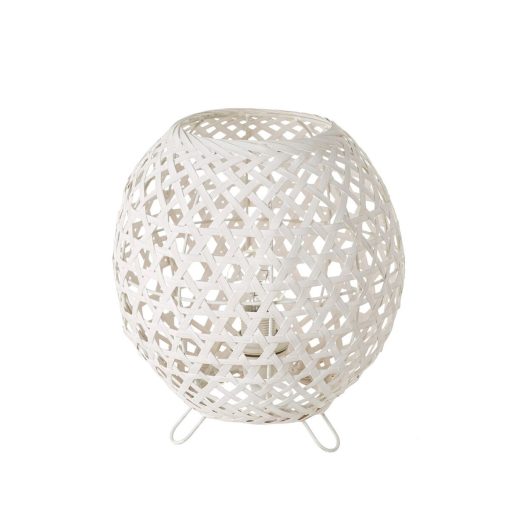 Lâmpada de mesa Branco Metal Bambu 40 W 220-240 V 20 x 20 x 23 cm