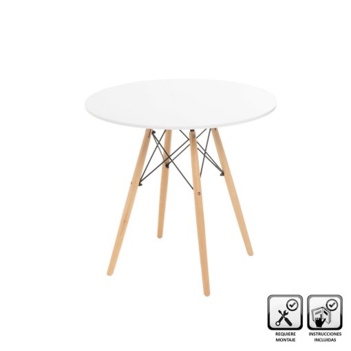 Mesa Branco Natural 80 x 80 x 74 cm - Image 2