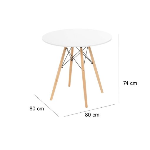 Mesa Branco Natural 80 x 80 x 74 cm - Image 6