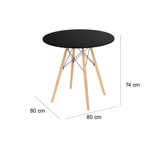Mesa Preto Natural 80 x 80 x 75 cm - Image 6