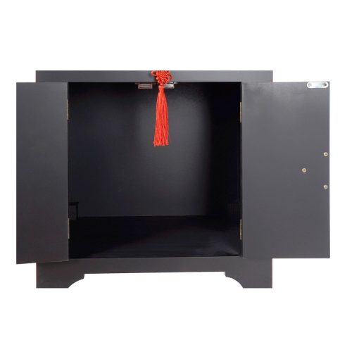 Mesa de Cabeceira Abeto Vermelho Preto Madeira MDF 45 x 34 x 66 cm - Image 5