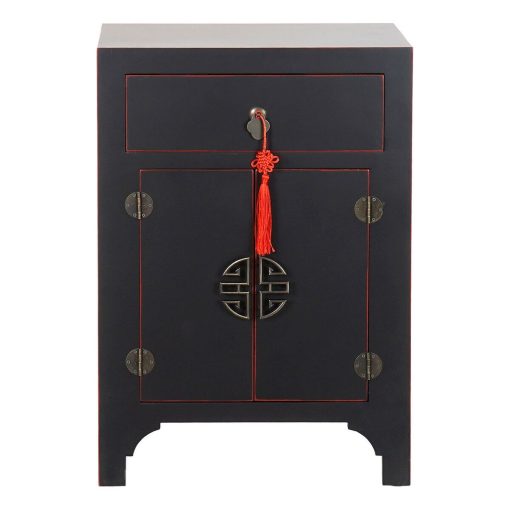 Mesa de Cabeceira Abeto Vermelho Preto Madeira MDF 45 x 34 x 66 cm - Image 6