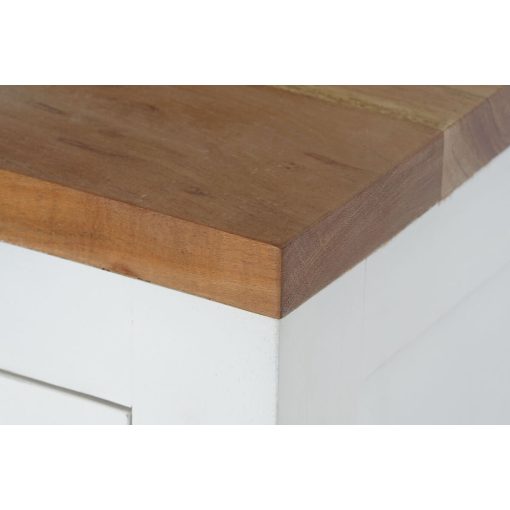 Mesa de Cabeceira Branco Castanho Acácia Madeira de mangueira 45 x 40 x 60 cm - Image 2
