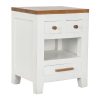 Mesa de Cabeceira Branco Castanho Acácia Madeira de mangueira 45 x 40 x 60 cm