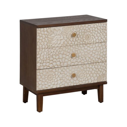 Mesa de Cabeceira MANACOR Branco Castanho - Image 2