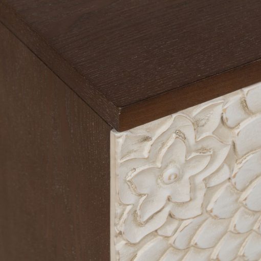 Mesa de Cabeceira MANACOR Branco Castanho - Image 5