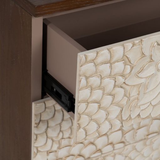 Mesa de Cabeceira MANACOR Branco Castanho - Image 6
